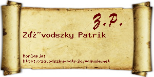 Závodszky Patrik névjegykártya